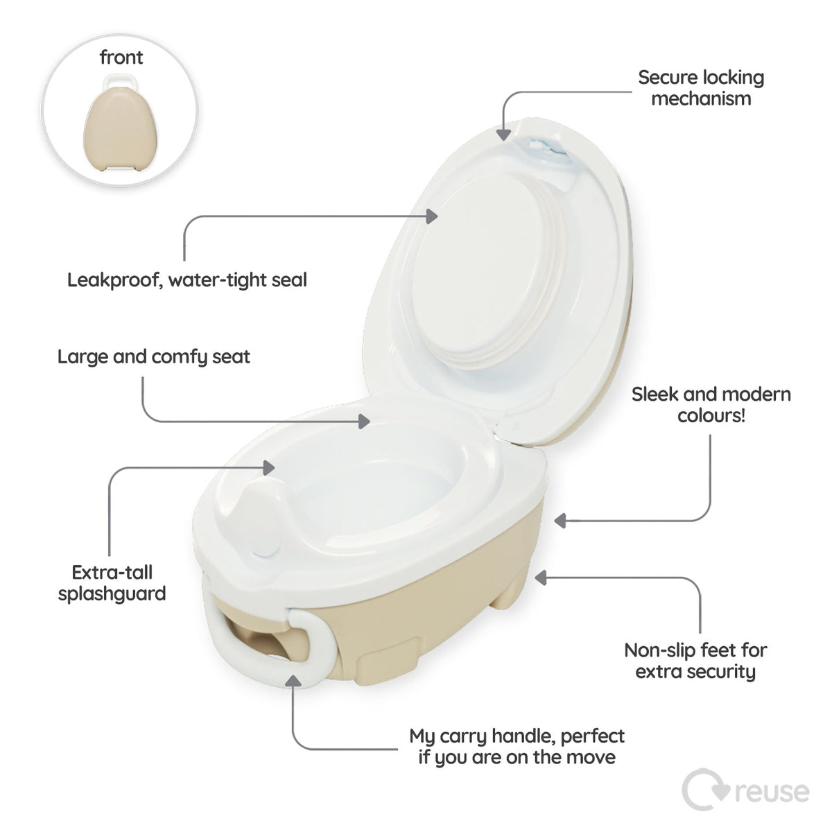 Natural My Carry Potty®, Trainer Seat &amp; Step Stool - My Carry Potty®